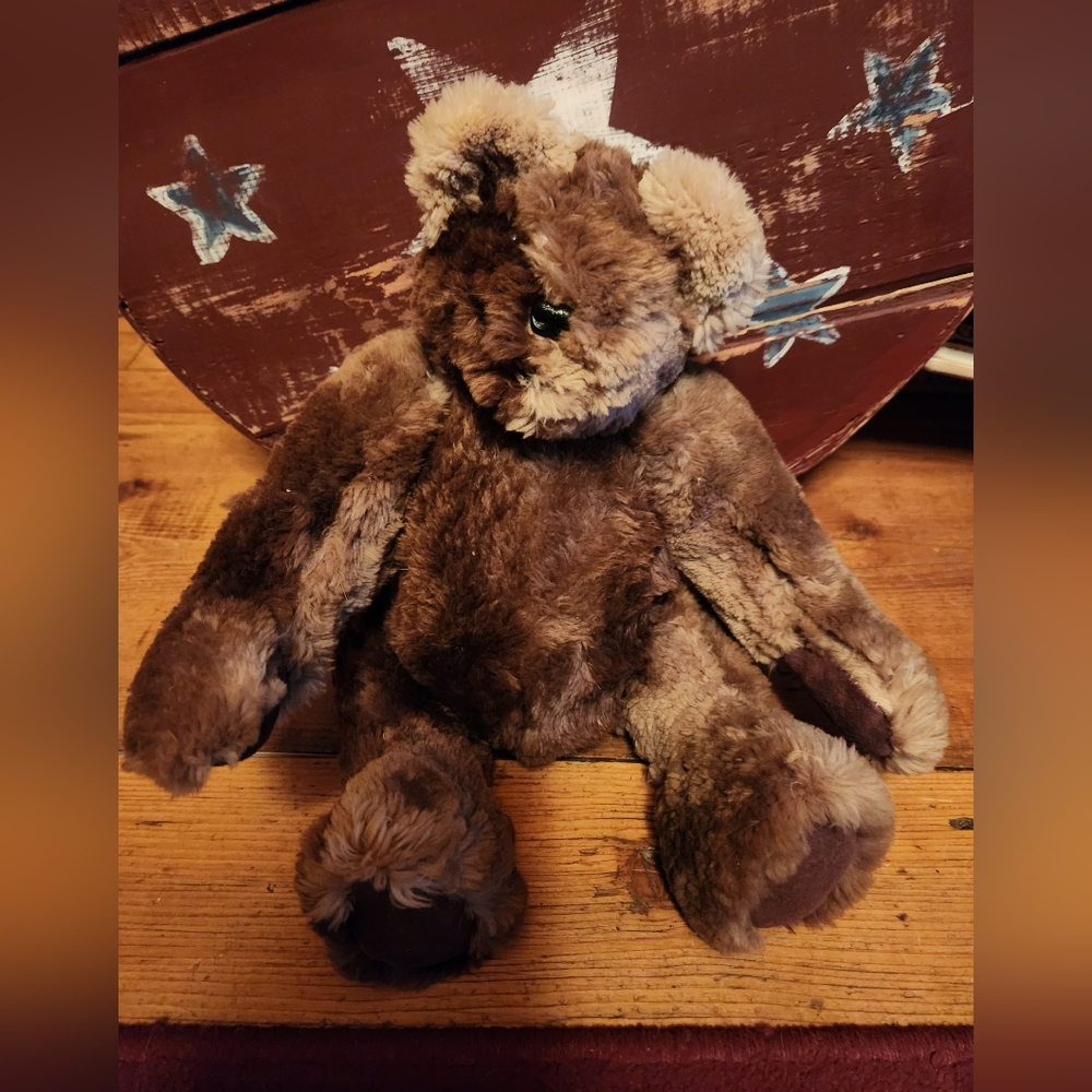 Small 12" Real Sheared Fur Collectible Vintage Teddy Bear W Articulating Joints